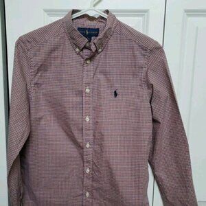 Ralph Lauren Polo Gingham Oxford Shirt •RED/WHITE/BLUE• Boys Sz XL 14/16